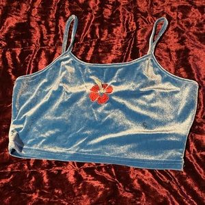 Blue shein shirt with flower